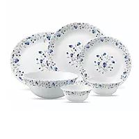 LAOPALA Pack of 33 Opalware Diva Classique Blue Mystique 100% Hygienic & Dishwasher safe Dinner Set