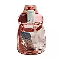 Portable Plastic Water Bottles with a Straw and Strap