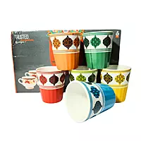 Handcrafted Ceramic Multicolor Microwave Safe Chai/Tea Glasses/Serving Tea Kullad Cups Set