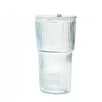 Gradient-Colored Korean Glass Tumblers with Straw for Juice, Cold Drinks, Coffee, Matcha