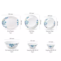 LAOPALA Pack of 27 Opalware Diva Classique Aster Blue 100% Hygienic & Dishwasher safe Dinner Set