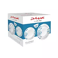 LAOPALA Pack of 27 Opalware Diva Classique Aster Blue 100% Hygienic & Dishwasher safe Dinner Set