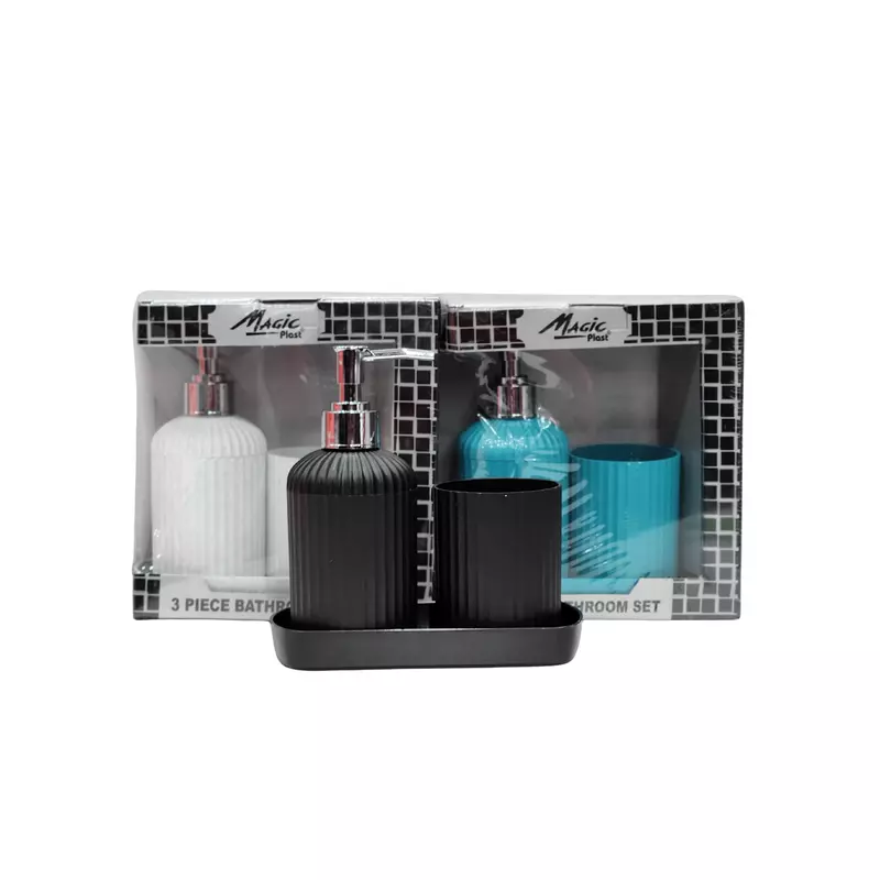 Magic Plastic Soap Dispenser (Set of 3) Bathroom Set