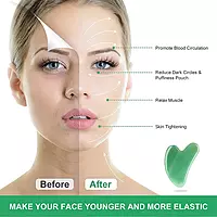 Manual Non Electric Face Body Roller Massager, 3D Roller Face Massager With Natural Crystal Stone Massage Roller Green Aventurine Roller With Gua Sha Facial Massage