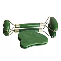 Manual Non Electric Face Body Roller Massager, 3D Roller Face Massager With Natural Crystal Stone Massage Roller Green Aventurine Roller With Gua Sha Facial Massage