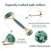 Manual Non Electric Face Body Roller Massager, 3D Roller Face Massager With Natural Crystal Stone Massage Roller Green Aventurine Roller With Gua Sha Facial Massage