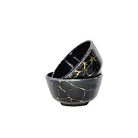 Melamine Black Golden Marble Print Bowl
