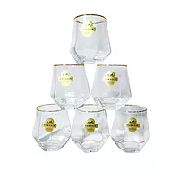 Diamond Whiskey Glasses 300 ml Set of 6 Pcs