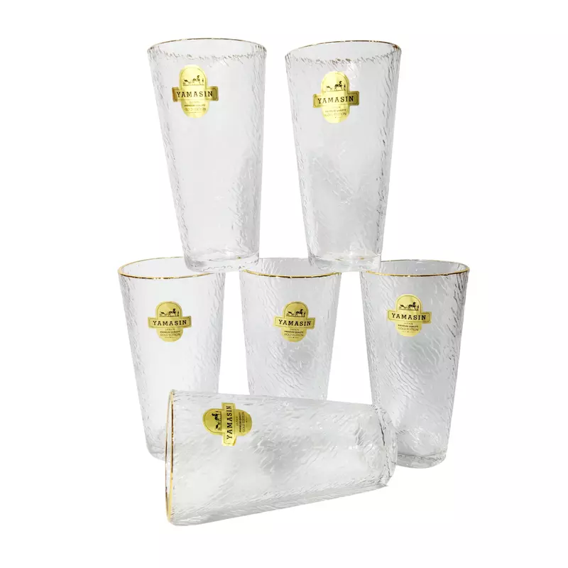 Yamasin Crystal Glasses with Gold Line Set of 6