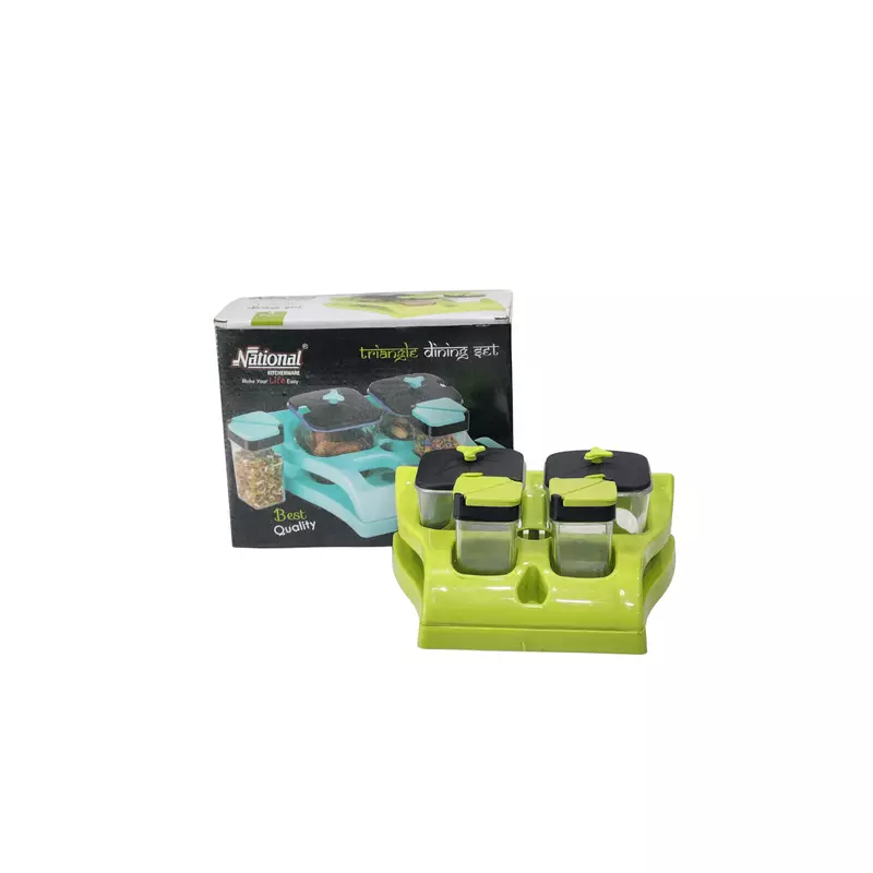 Multipurpose Dining Stand 4 Pcs Set Container & Salt Pepper Box Set