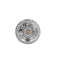 Silver Coated Pooja Thali with 1 Diya, 2 Bowls, 1 Kumkum Container & 1 Incense Stick Holder