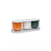 3 Grid Seasoning Spice Masala box with Spoon