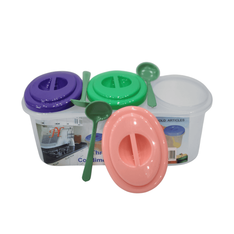 Set of 3 Storage Containers with 3 Spoons