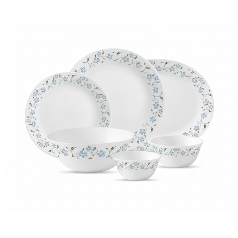 LAOPALA Pack of 27 Opalware Diva Classique Grace Blue 100% Hygienic & Dishwasher safe Dinner Set