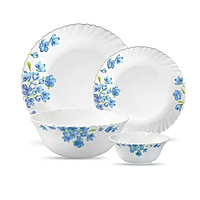 LAOPALA Pack of 27 Opalware Diva Classique Aster Blue 100% Hygienic & Dishwasher safe Dinner Set