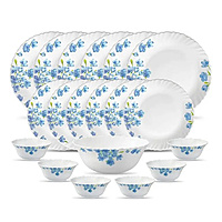 LAOPALA Pack of 33 Opalware Diva Classique Misty Flair 100% Hygienic & Dishwasher safe Dinner Set