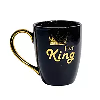 ' Her King '' Printed Black Coffee and Tea Cup