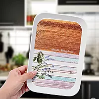 Printed Textured Serving Tray Rounded Rectangle
