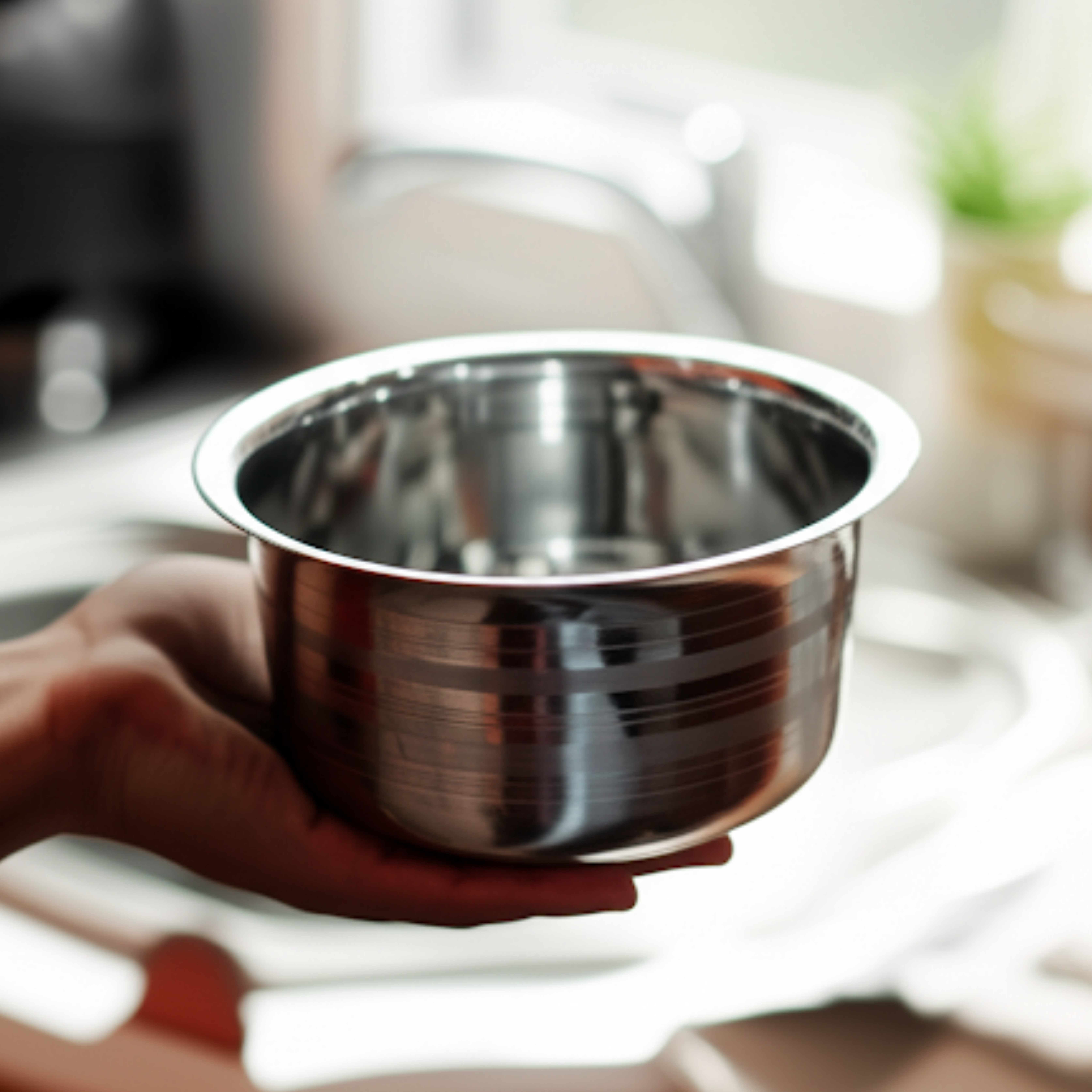 Stainless Steel Silver Touch Multipurpose Vessel Patila Tope