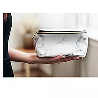 White Marble Design Makeup Pouch Cosmetic Bag