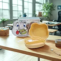 Frog Shape BPA Free Lunch Tiffin Box with 2 Compartments for Kids