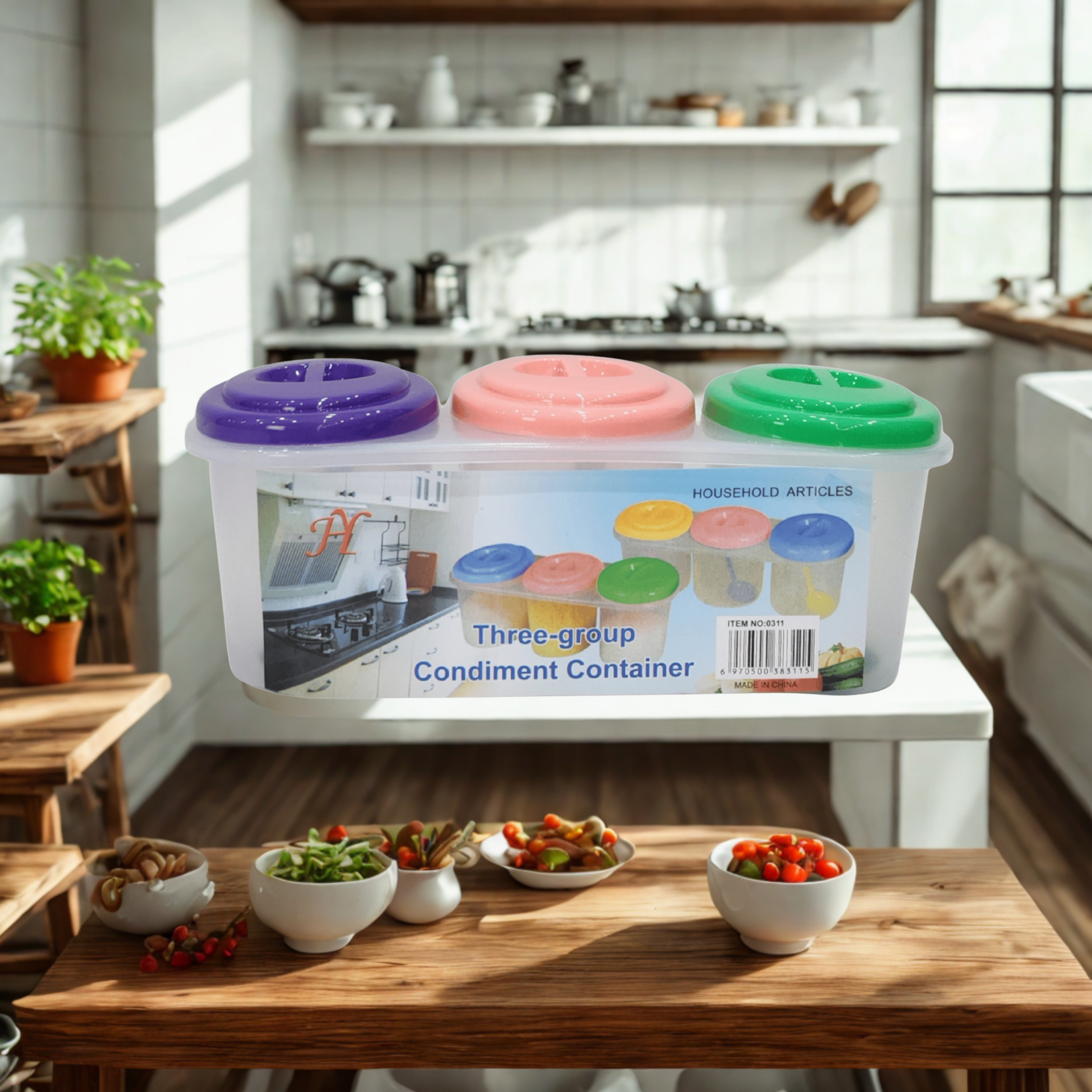 Set of 3 Storage Containers with 3 Spoons