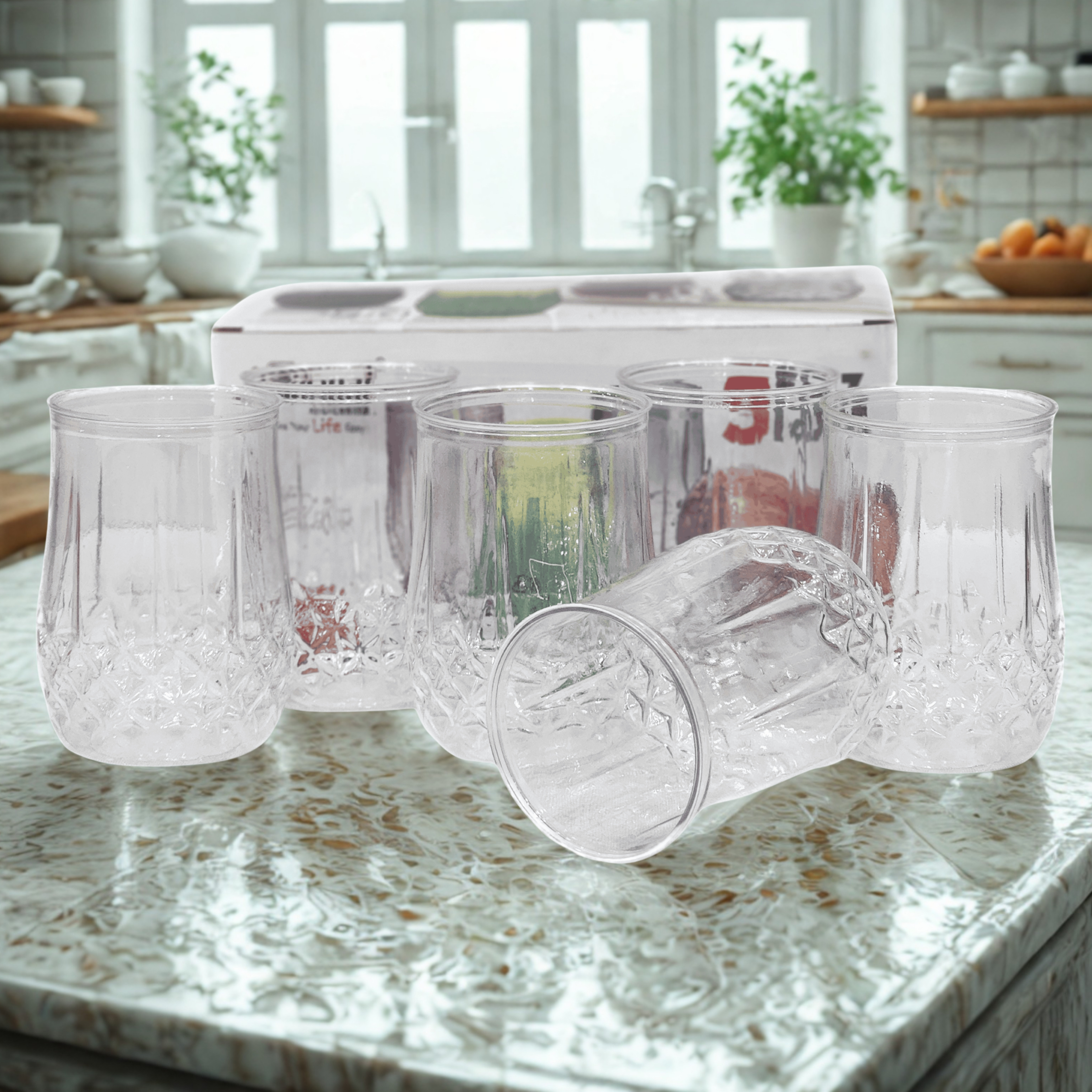 Set of 6 Designer Glass Set - 250ml
