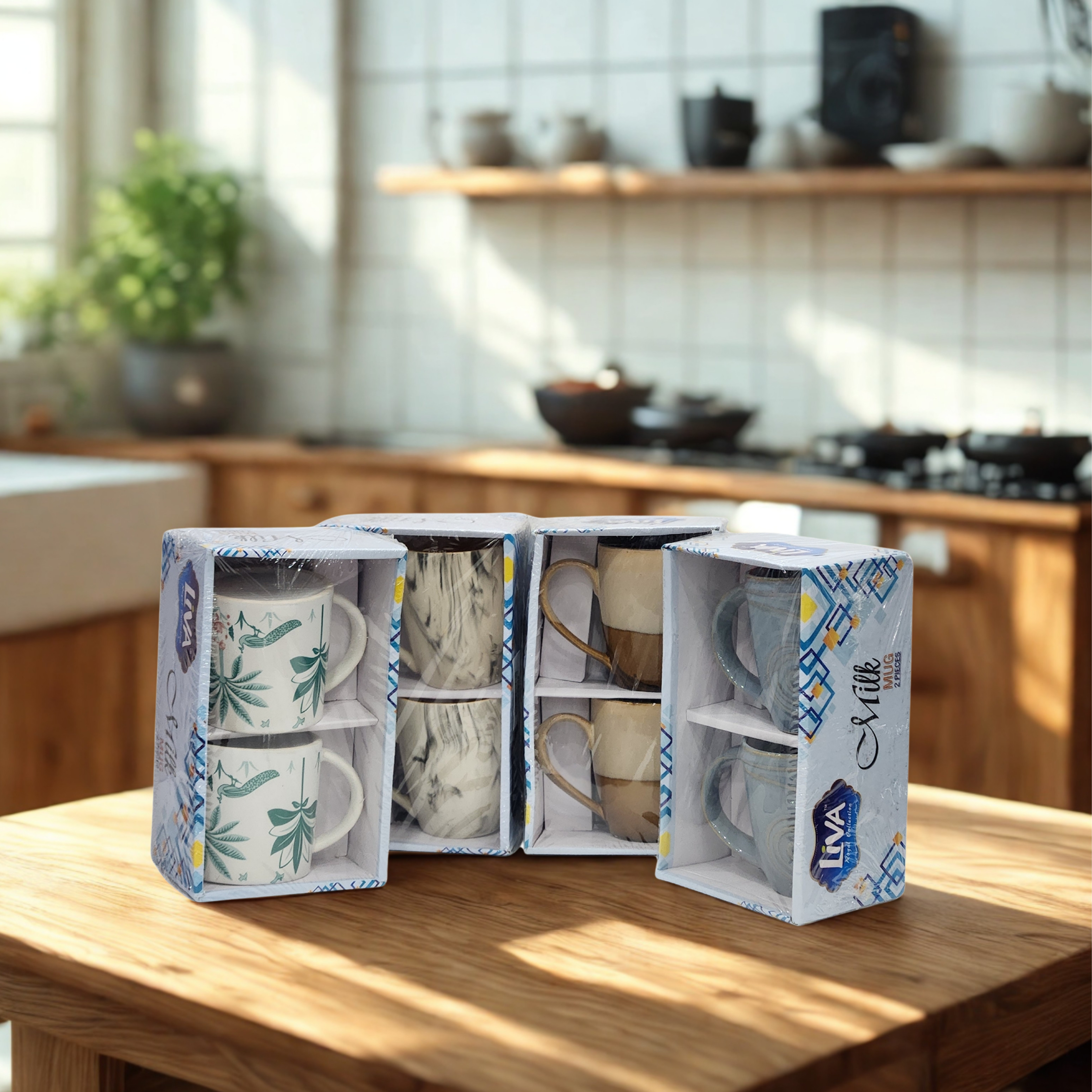 Pack of 2 Trendy Coffee Mug Gift Set