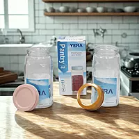 Yera 1000ml Woodies Glass Pantry Jar