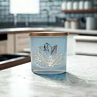 Yera Florida Jars, Metallic Lid Golden Foil Printed Storage Jar 800ml