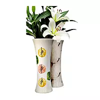 Styllish White Printed Ceramic Vase