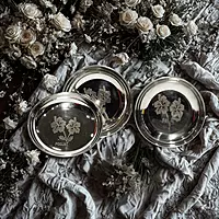 5.5 Inch Heavy Quality Stainless Steel Designer Halwa Snack Plate