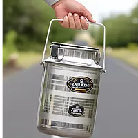 Stainless Steel Milk Container with Lid & Handle