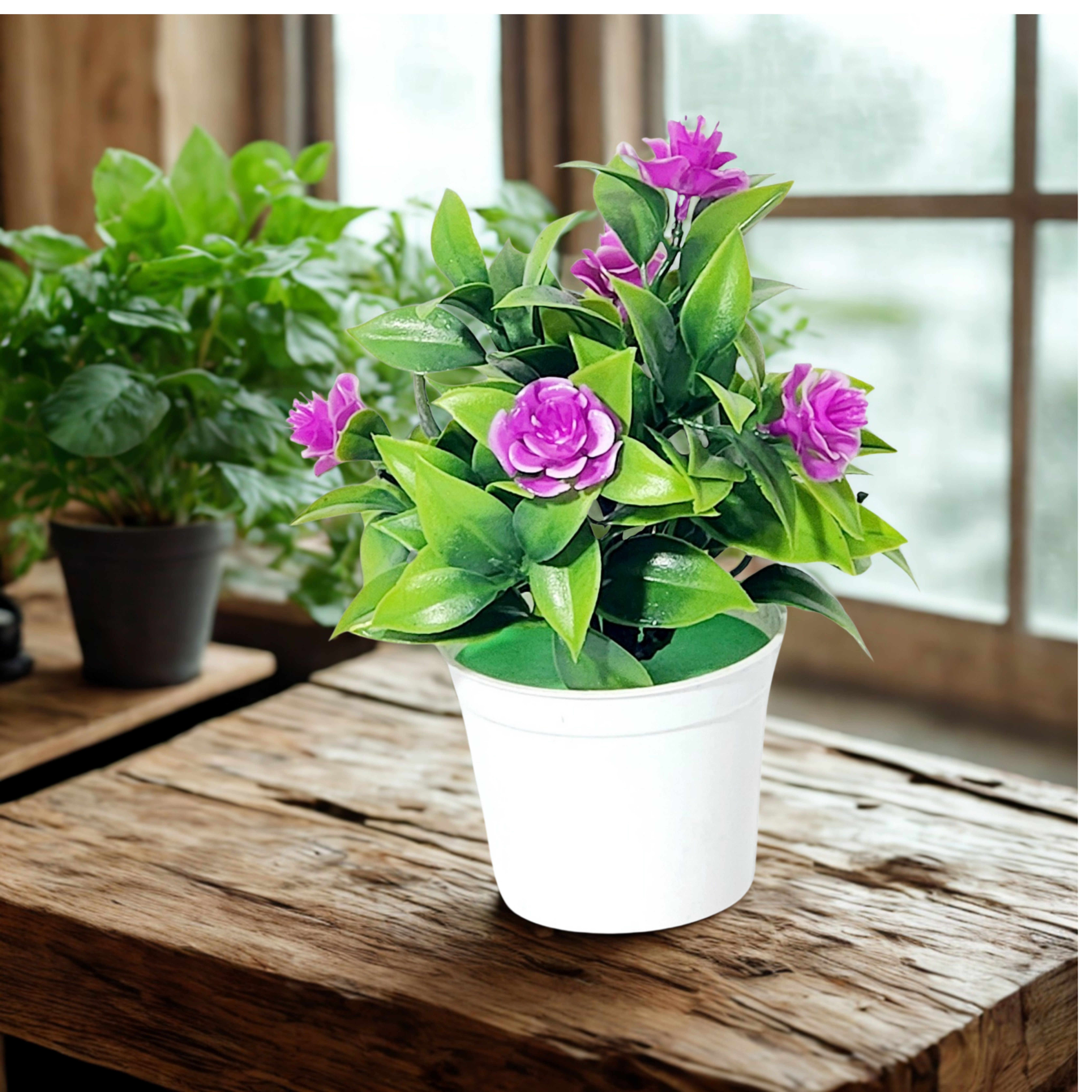 Artificial Planter with Sacred Lotus