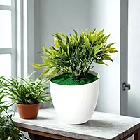 Artificial Potted Plant with Green Leaves